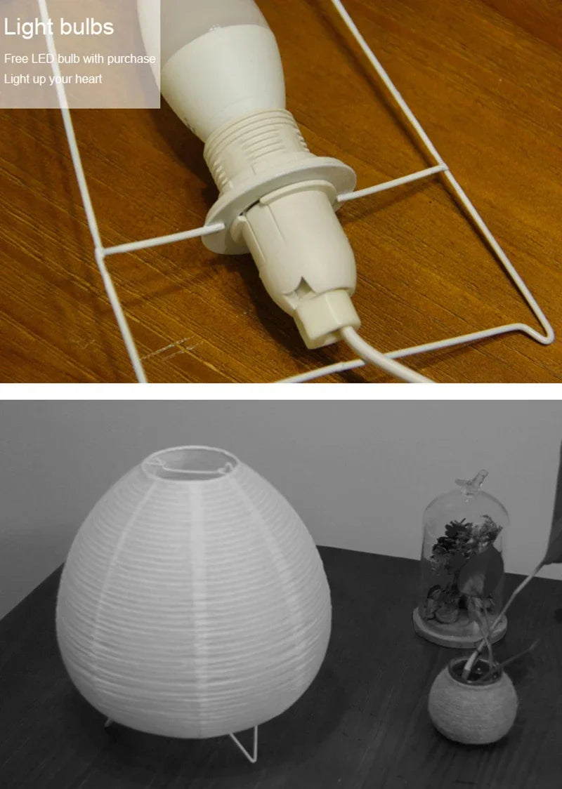 Japanese Lantern Led Table Lamp Living Room Bedroom Bedside Rice Paper Lights Study Homestay Art Creative Decor Table Lights