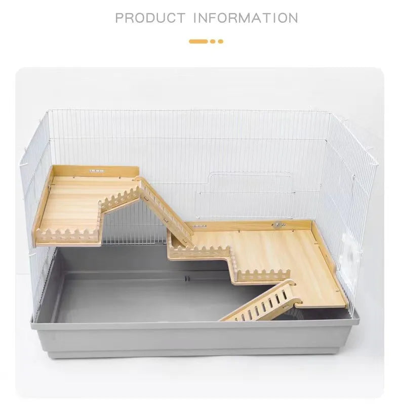 Practical Hamster Toy Thickened Entertainment Smooth Hamster Double Layer Wooden Climbing Platform with Ladder