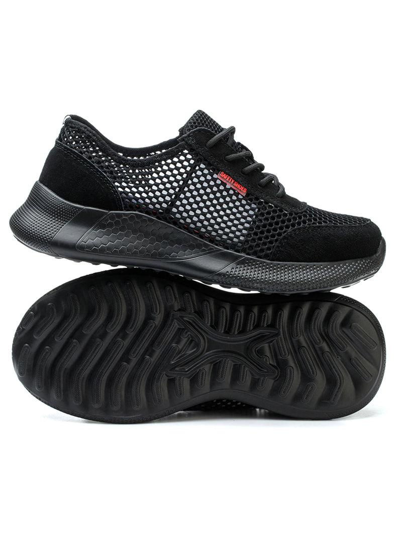 Breathable Men Work Shoes Summer Safety Shoes Lightweight Protective Sneakers Safety Steel Toe Shoes Men Puncture-Proof boots