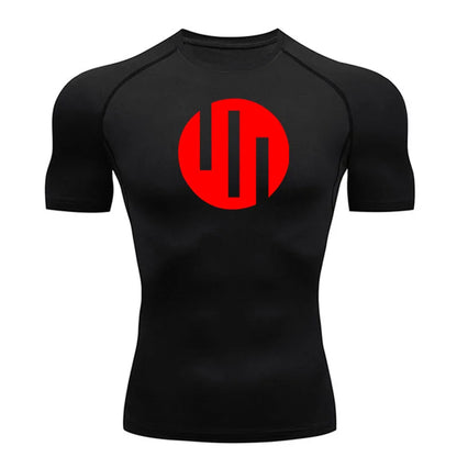 Gym Short Sleeve Running T-Shirt Men's Compression Long Sleeve Shirt Sun Protection Quick Drying Sports Top Black Sportswear 4xl