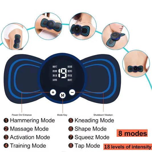 Mini Portable Neck Massager Electric Neck Stretcher For Cervical Muscle Pain Relief And Shoulder Relaxation Massage Patch