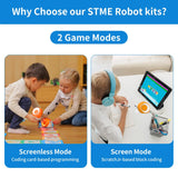 Robot de juguete Robobloq Qobo para niños de 3 a 6 años, robot de programación para educación temprana sin pantalla, 2 modos de juego, juguete educativo y de aprendizaje.
