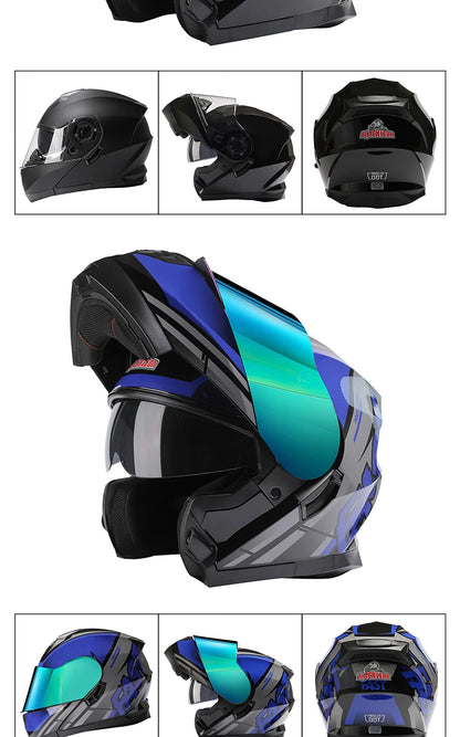 BLD Modular Motorcycle Full Face Helmet ECE Flip-up Double Anti-Fog Visor Purple Bird Sport Design In Stock Adult Men and Women