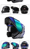 BLD Modular Motorcycle Full Face Helmet ECE Flip-up Double Anti-Fog Visor Purple Bird Sport Design In Stock Adult Men and Women