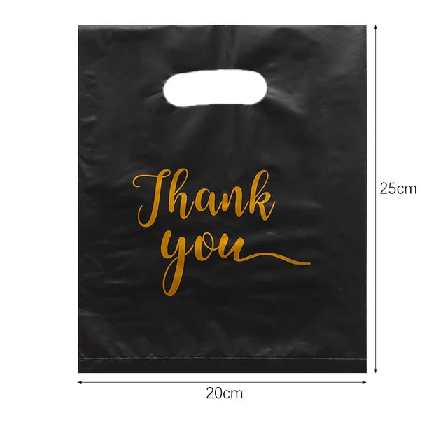 Thank You Plastic Gift Bags, Wedding, Birthday, Guest, Gift Wrap, Small Business, Candy, Pastry Store Packaging, 100 Pcs, 50 Pcs, 10Pcs 