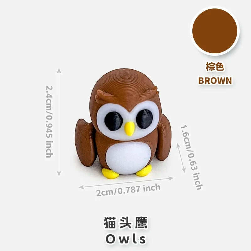 10/50pcs 3D Printed Simulation Toys Mini Animal Model Home Ornament  Cartoon Figure Birthday Gift Sets Decompression Kid Toy
