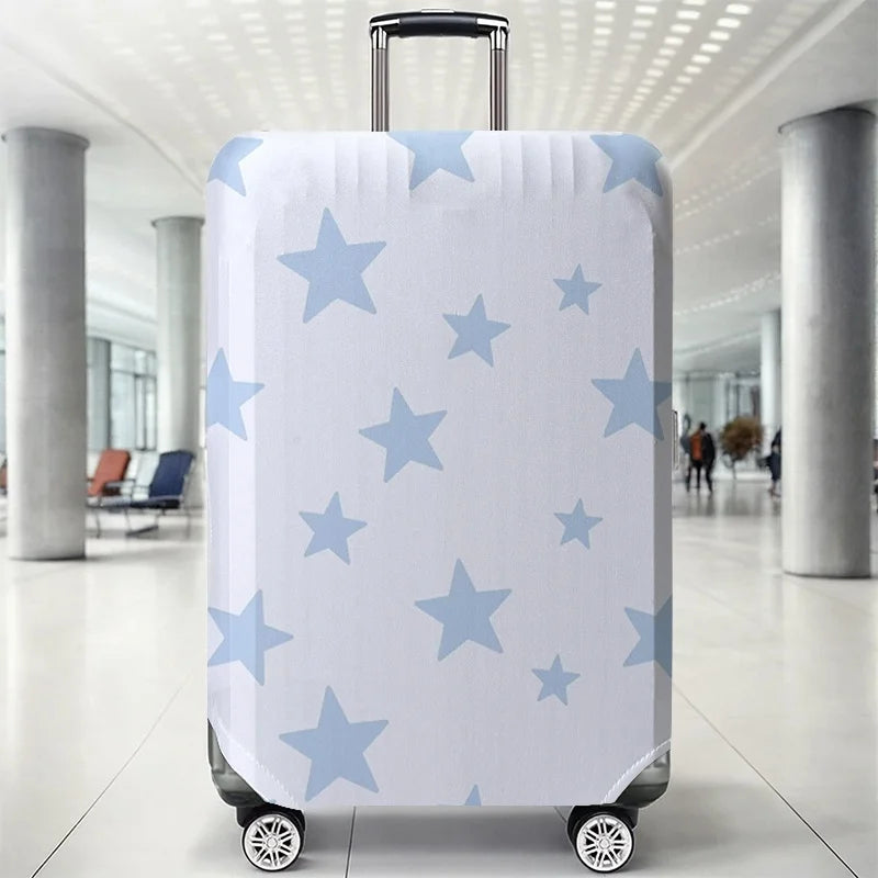 Light blue star pattern luggage protection cover, suitable for 18-32 inch luggage covers, luggage handle gloves, travel accessor