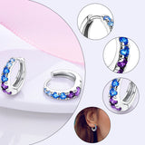 925 Sterling Silver Hypoallergenic Hoops Earrings com zircônia, jóias elegantes para mulheres e meninas, alta qualidade