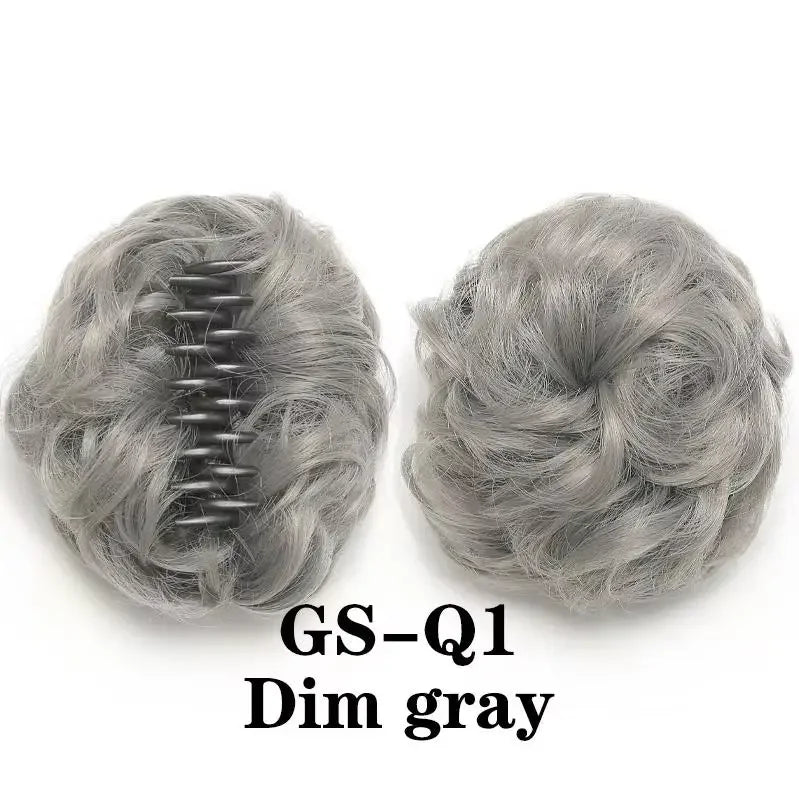 Coque despojado com piranha claw clip aplique de cabelo cacheado