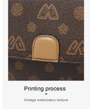 FOXER Women Small Shoulder Bag Fashion Monogram PVC Lady Crossbody Handbag with Adjustable Strap