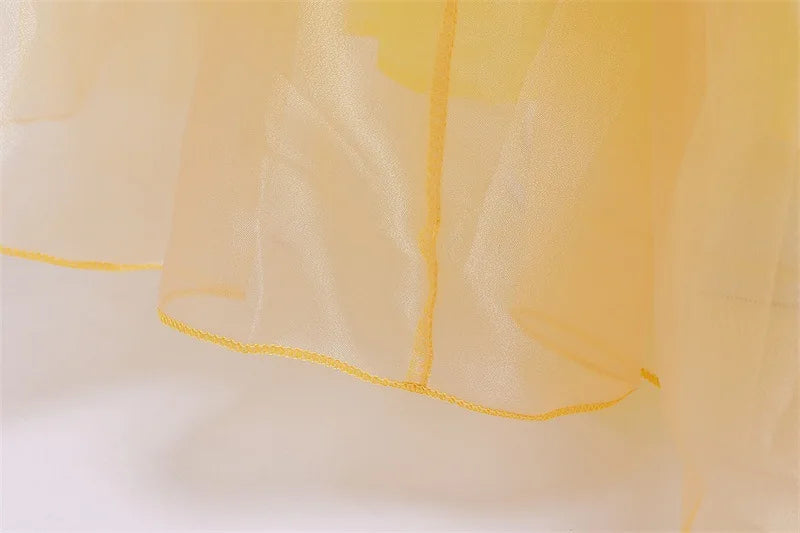 2025 Cosplay Belle Princess Dress Girls Dresses For Beauty and beast Party Clothing Magic stick crown Costume 3-12Y