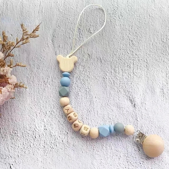 Clip para chupete con nombre personalizado, estilo nórdico, cadena para chupete de recién nacido, accesorio para bebé, colgante, 1 o 2 unidades 