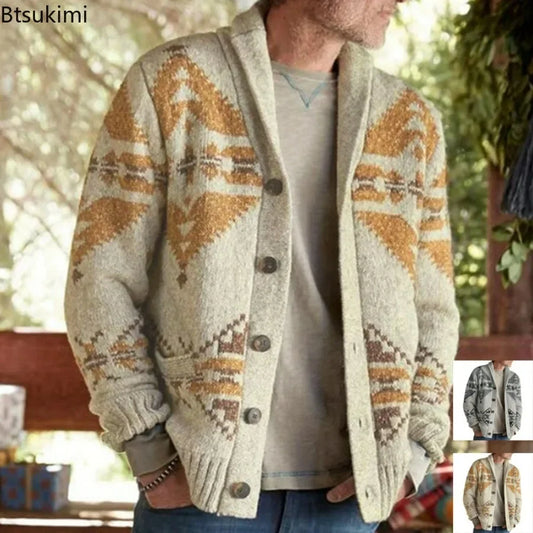 Suéteres tipo cárdigan gruesos y cálidos para hombre, suéter de punto de gran tamaño con dibujos animados de Harajuku, ropa de calle para hombre, tops para hombre 2024