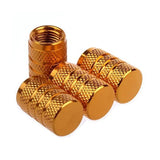 Dsycar 4pcs prata pneu de carro válvula hastes cap knurling estilo pneu tampa da válvula de alumínio haste da roda do pneu tampa da válvula de ar para nós schrader
