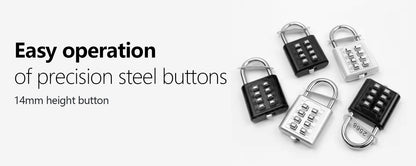 8-digit Combination Outdoor Button Waterproof Fixed Random Code Padlock Zinc Alloy Luggage Travel Smart Lock With Key Anti-theft