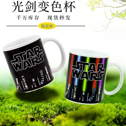 Creative Star Wars Lightsaber Heat Response Ceramic Color-changing Mug Warm Coffee Mug Milk Cup Office Drink Cup