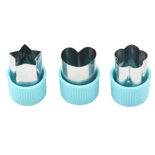 Star Heart Shape Vegetable Cutter, Plastic Handle, 3 Pcs Portable Cook Tools, Stainless Steel Fruit Cutting Die, Kitchen Gadgets