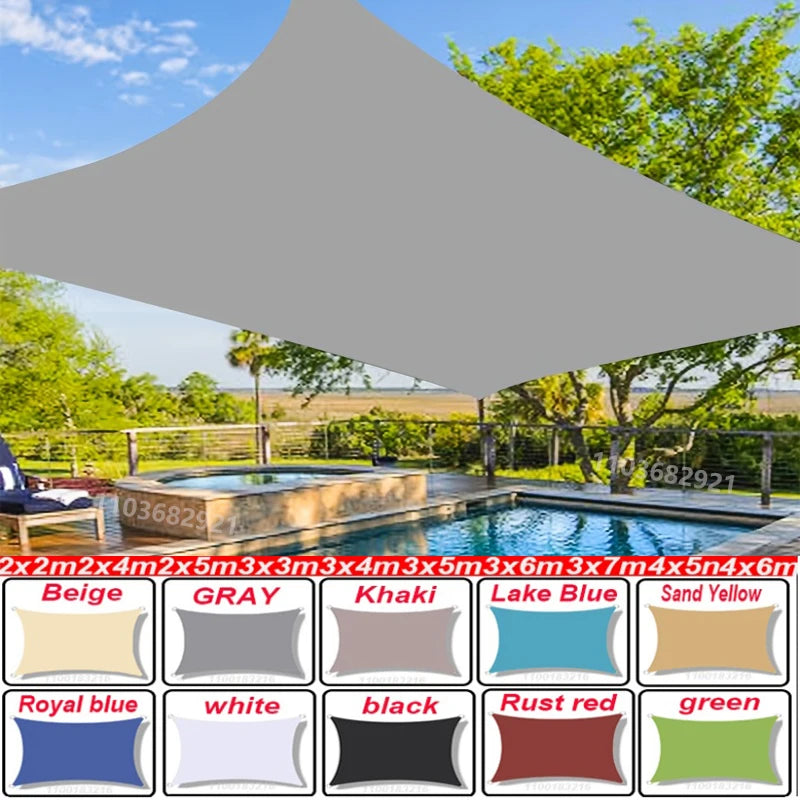 Outdoor Awnings Waterproof Sun Shade Sail Garden Canopi For Terrace Car Canvas Awning Rectangle Pool Sun-Shelter Sunshade Sail