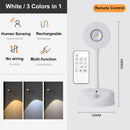 USB Rechargeable Intelligent Human Sensing Wireless Wall Light Dimmable Led Spotlight for Lighting Paintings Pictures Spotlights