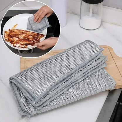1-20 paños de limpieza mágicos de alambre de acero metálico de doble cara gruesos para cocina, vajilla, ollas, toallas, herramientas de limpieza