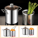 Deep Frying Pot Stainless Steel Fryer Pan Fry Pot with Basket and Lid Food Grade Deep Fryer Chicken Fried Chicken Cooking Tools
