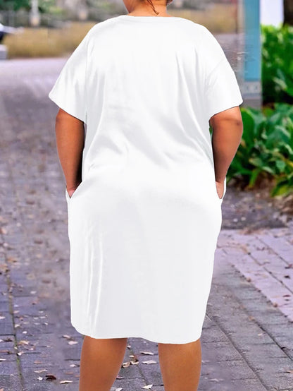 Plus size 2025 verão novo vestido feminino casual solto impresso, modelos de verão material de poliéster elegante commuter