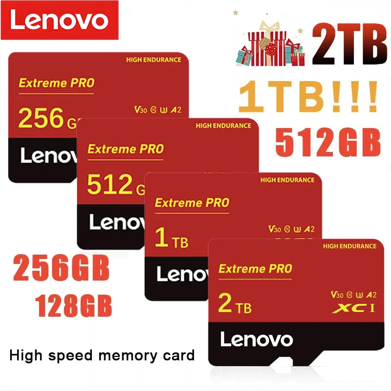 Lenovo High Speed Mini SD Memory Card 2TB 1TB Class 10 Micro TF Flash Usb Pen Drive Card 1TB 512GB 256TB 128TB For Smartphone
