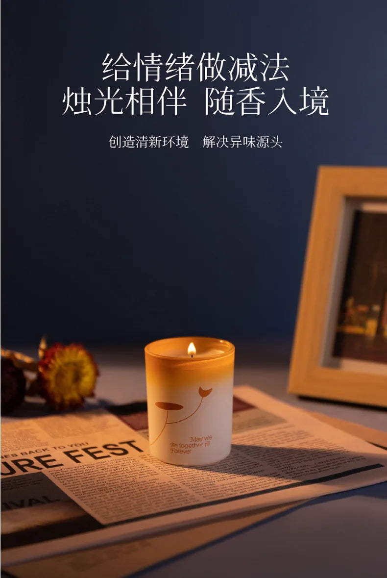 Aromatic Jar Candles for Room Decor, Ebony Sandalwood Scented Candle, Guest Gift Souvenir Candles