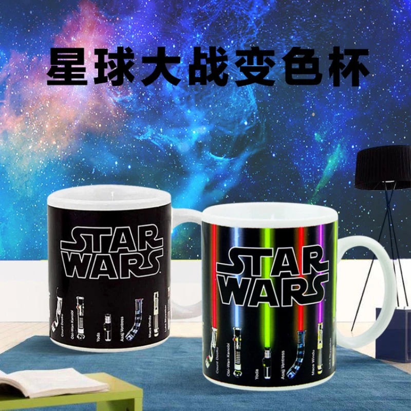 Creative Star Wars Lightsaber Heat Response Ceramic Color-Changing Mug, Warm Coffee Mug, Milk Cup, Office Drink Cup