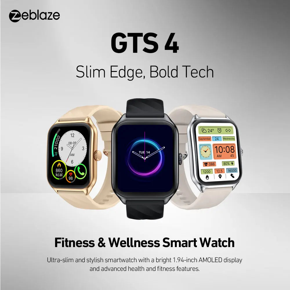 New Zeblaze GTS 4 Voice Calling 1.94" HD AMOLED Screen Smart Watch 100+ Sports Modes Heart Rate SpO2 Health Tracking Smartwatch