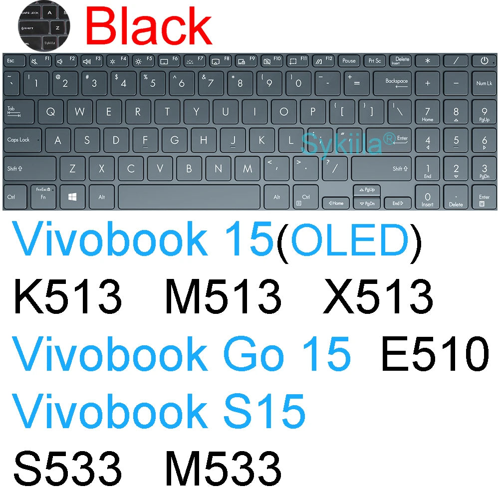 Keyboard Cover for ASUS Vivobook Pro 15 15X OLED GO S S15 N6506 S5507 S5506 M5506 X1505 M1505 K3504 Silicone Protector Skin Case