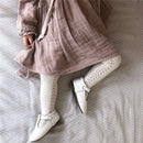 Medias de algodón para bebés y niñas, medias para niños pequeños, transpirables, sólidas, bonitas, pantimedias de princesa de estilo español