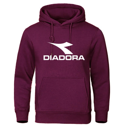 Diadora 2024 Trendy Fashion Casual Sportswear Comfortable Printed Loose Top Pullover Men's Hooded Sweatshirt Street Wear