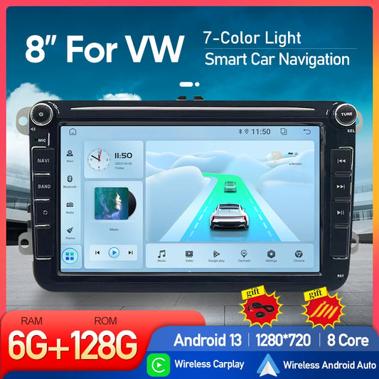 8 Inch Car Radio  Android 13  For VW Volkswagen Golf 5 6 Polo 6R Amarok Carplay Autoradio Player 2Din Multimedia GPS WiFi BT