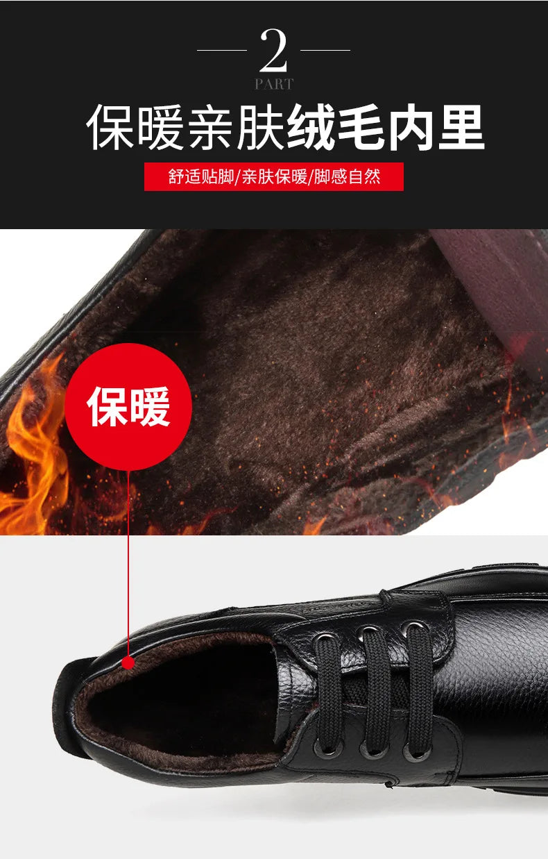 Hot Sale Men Genuine Leather Casual Shoes Soft Sole Lace-up Luxury Brand Middle-aged Old Man Dad Lightweight Loafers Shoes