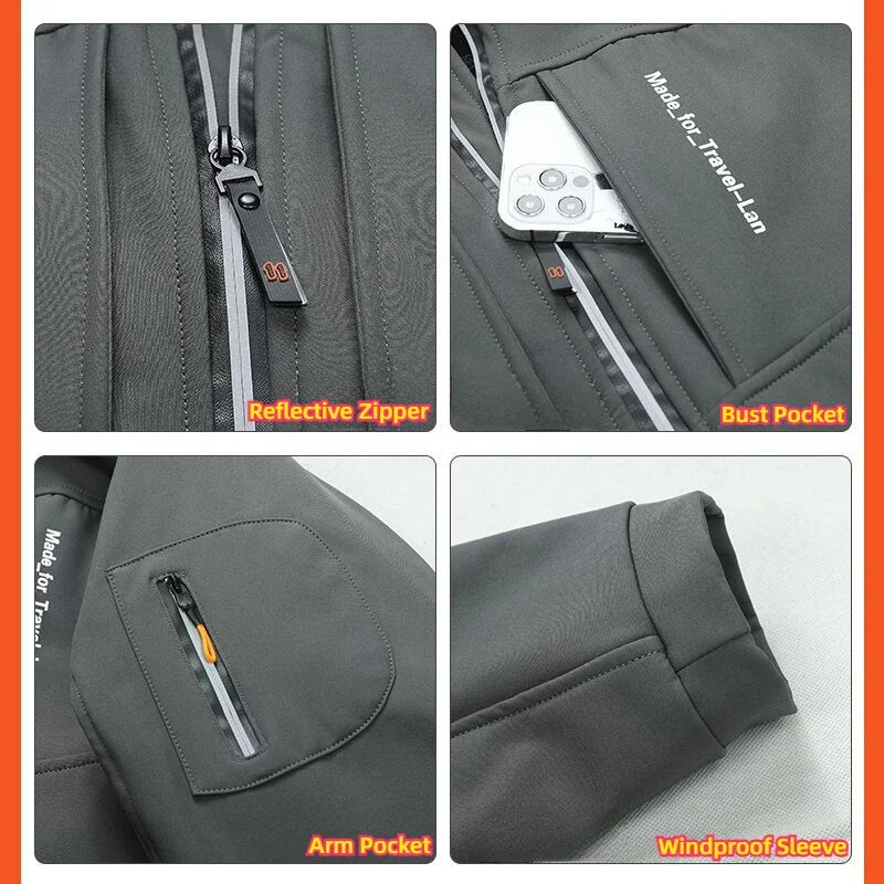 Chaqueta gruesa y cálida para hombre, abrigos de otoño e invierno, chaquetas para exteriores, esquí, escalada, cortavientos, chaqueta acolchada impermeable para hombre