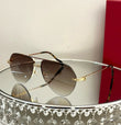 Ollymurs  Frameless Brushed SunglassesDesigner CT0427S CAR Card Home New Men's Comfortable Fashion Anti-ultraviolet Sunglasses