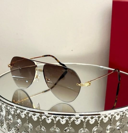 Ollymurs  Frameless Brushed SunglassesDesigner CT0427S CAR Card Home New Men's Comfortable Fashion Anti-ultraviolet Sunglasses
