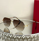 Ollymurs  Frameless Brushed SunglassesDesigner CT0427S CAR Card Home New Men's Comfortable Fashion Anti-ultraviolet Sunglasses