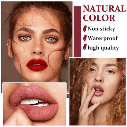 Lápiz labial mate de alta pigmentación HANDAIYAN, terciopelo, resistente al agua, maquillaje de larga duración, cosméticos para labios