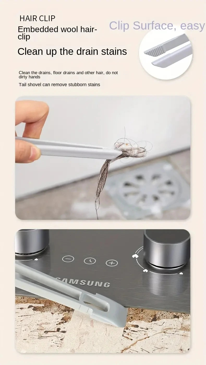 Multipurpose Bathroom Tile Floor Gap Cleaning Brush Rotating Crevice Brushes with Dead End Strong Bristles Cleaning Supplies