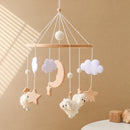 Crib Mobile Bed Bell Wooden Baby Rattles Soft Felt Cartoon Animal Bed Bell Newborn Music Box Hanging Toy Crib Bracket Baby Gifts
