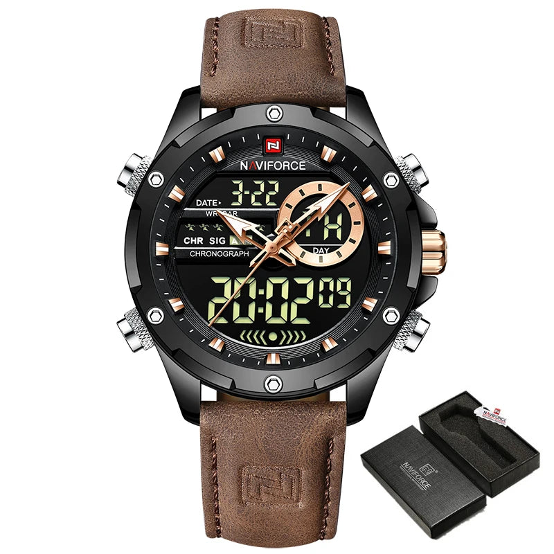 NAVIFORCE Digital Men Military Watch Waterproof Wristwatch LED Quartz Clock Sport Watch Male Big Watches Men Relogios Masculino