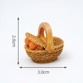 1pc Mini Simulated Rattan Basket Model DIY Creative Dollhouse Dessert Shop Food Vegetable Ornaments Craft Kitchen Decoration