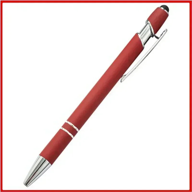50pcs Light Metal Ballpoint Pen Touch Screen Pen Office School Advertising Pen Custom Logo Text Engraving Laser Engraving