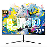 HGFRTEE 27" 4K Monitor 3840*2160 UHD IPS Computer Screen, 99% sRGB 10-Bit Color Accuracy Office Display for Gaming PC Laptop PS5