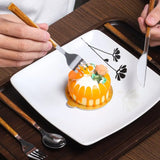 Juego de cubiertos con mango de madera de imitación de acero inoxidable, abrazadera para vajilla occidental, cuchillo, tenedor, cuchara de té, 30 Uds.
