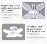Bombilla LED plegable E27 de 28 W, CA 220 V/110 V, 40 bombillas deformables para iluminación de techo del hogar, almacén y garaje, luz blanca de 6500 K.