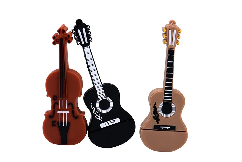 JASTER - Memoria USB de 64 GB con diseño de instrumento musical, diseño de guitarra, violín y violín, resistente al agua, 16 GB y 8 GB