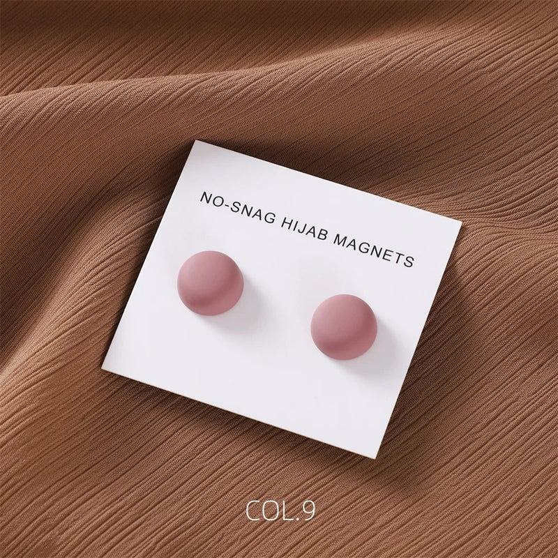 Safe macaron cor hijab broche forte chapeamento de metal magnético hijab clipe luxo sem buraco pinos broches ímã para lenço muçulmano